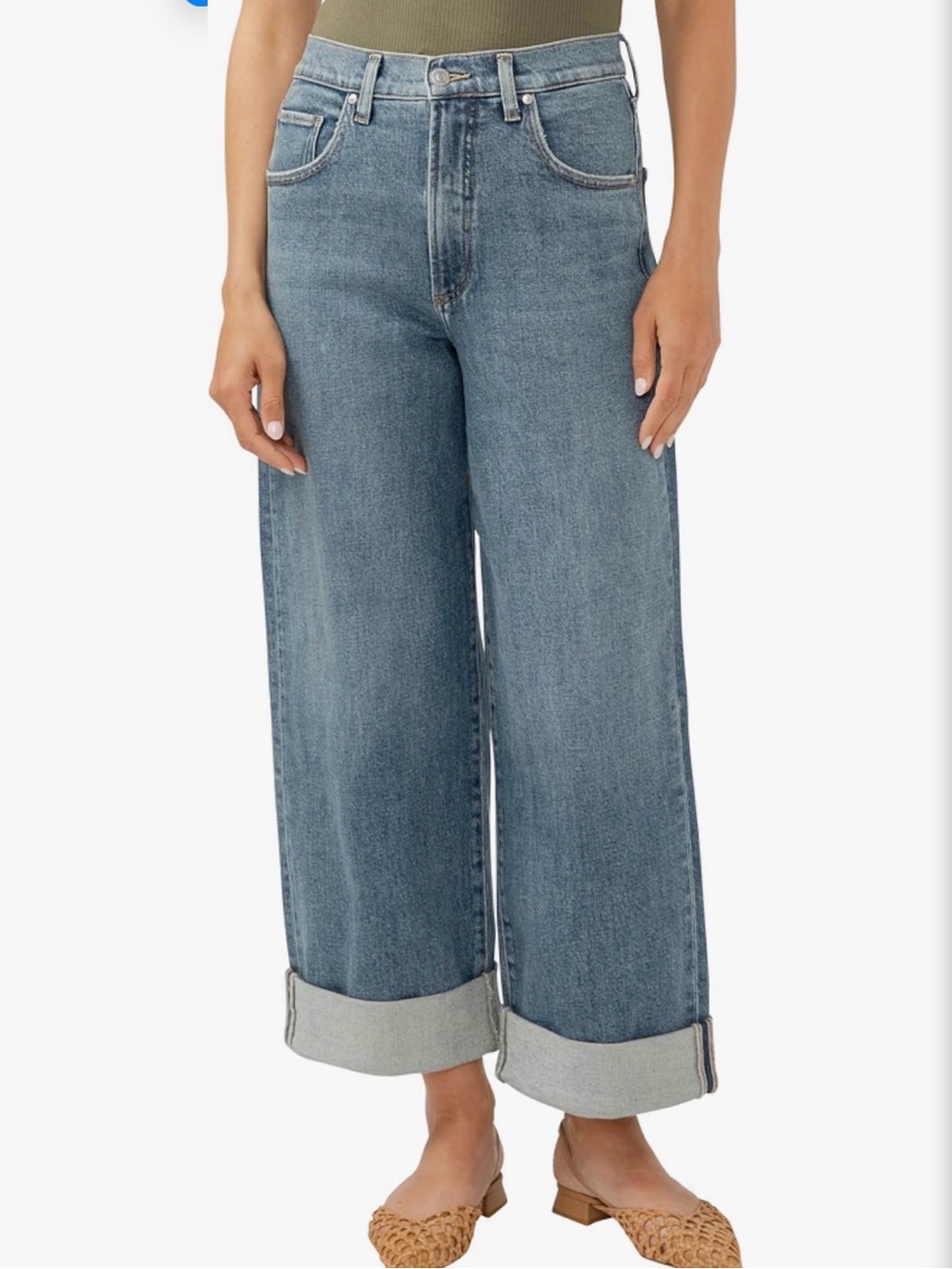 Silver Jeans Co. Be Easy High Rise Wide Leg Crop Jeans, sz 33